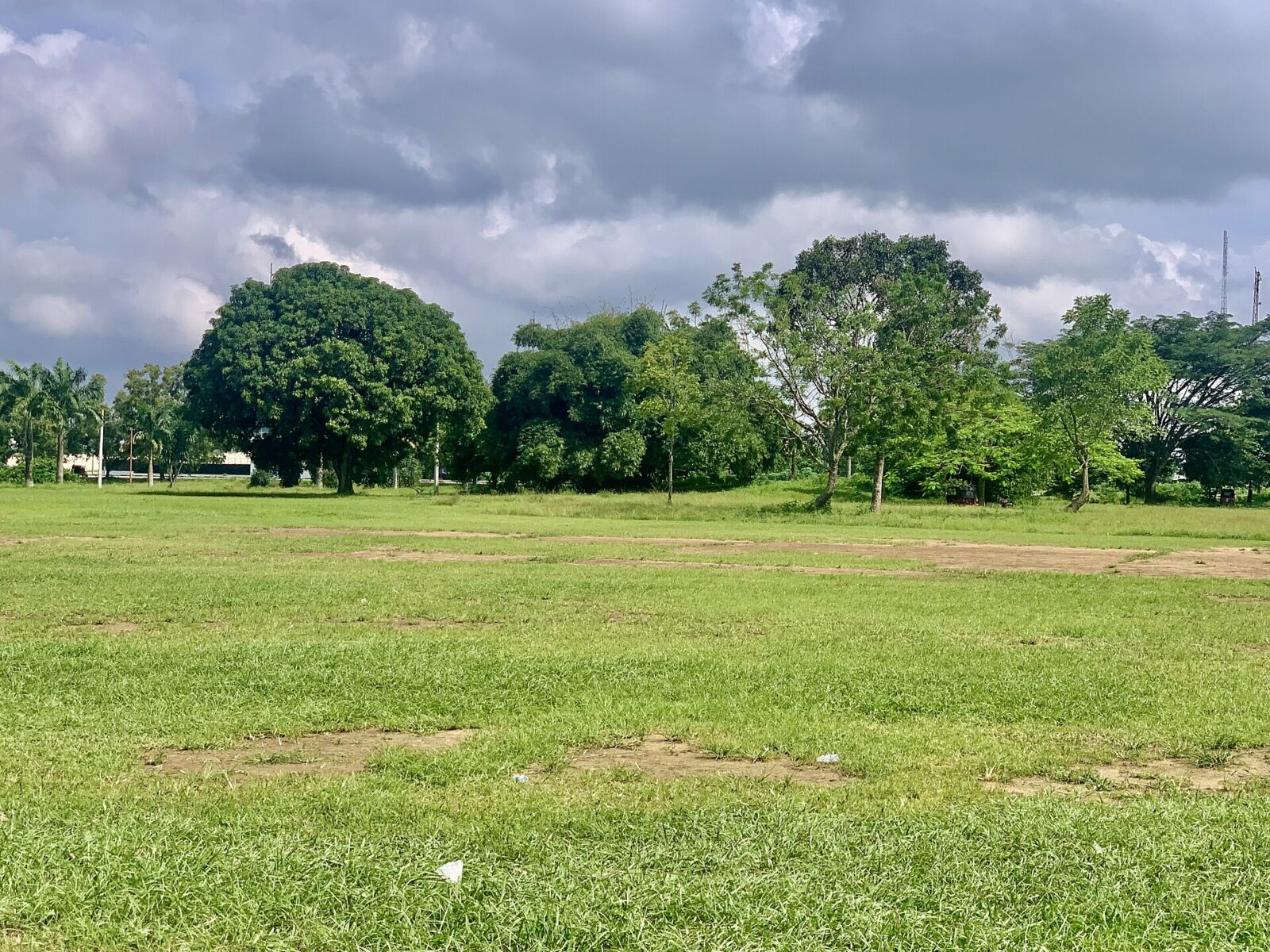 Unity Park with lawns, palm trees and walkways in Uyo, Akwa Ibom State, Nigeria